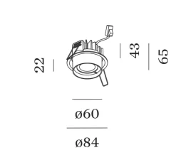 Spot semi-encastré, Rini Sneak IP44 1.0 LED, blanc, IP44, LED, 3000K, 500/680lm, Ø6cm, H2,2cm - Wever&Ducré