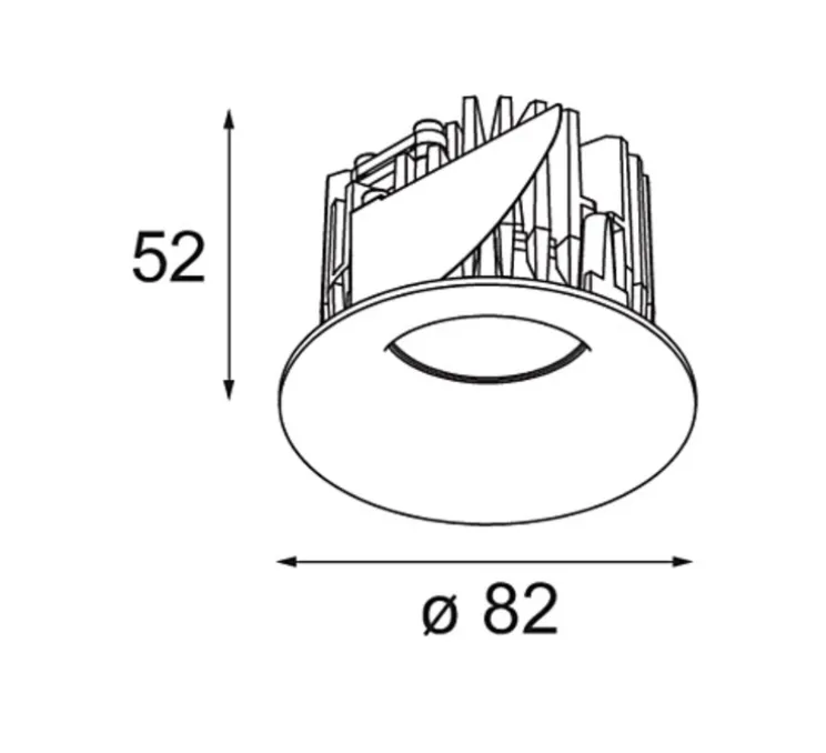 Spot, Smart Cake Recessed 82 1x, blanc, LED, 2700K, 689 lm, Ø8,2cm, H5,2cm - Modular
