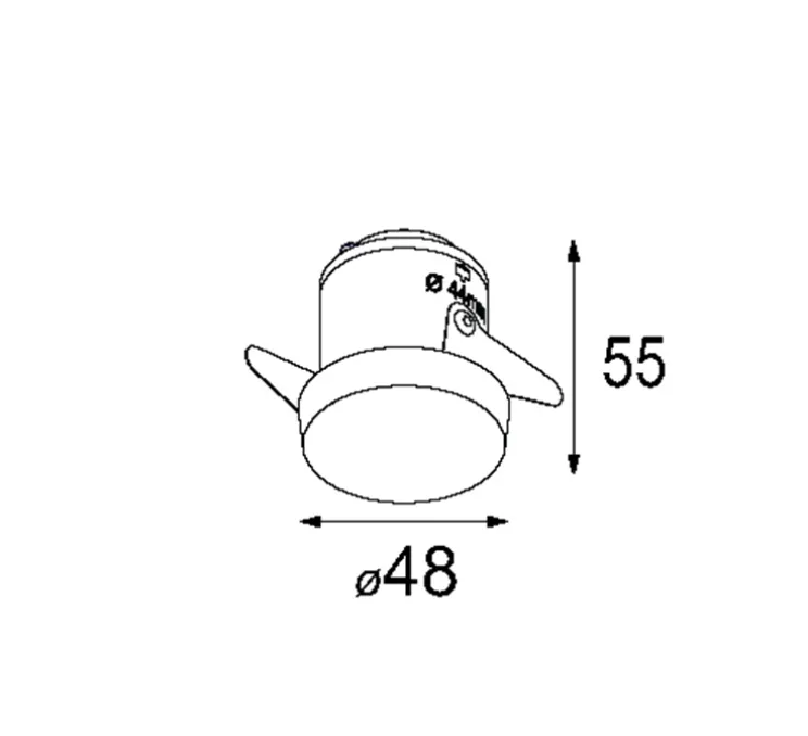 Spot, Smart kup 48 + IP55 LED GE, medium, 25°, blanc, IP54, LED, 2700K, 231lm, L4,8cm, H5,5cm - Modular