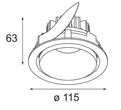 Spot, Smart Kup Recessed Adjustable 115 1x, blanc, LED, 2700K, 744 lm, Ø11,5cm, H63cm - Modular