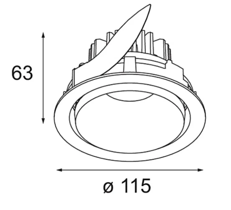 Spot, Smart Kup Recessed Adjustable 115 1x, blanc, LED, 2700K, 744 lm, Ø11,5cm, H63cm - Modular