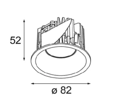 Spot, Smart Lotis Recessed 82 1x, or mat, LED, 2700K, 741 lm, Ø8,2cm, H5,2cm - Modular