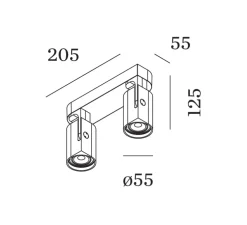 Spot, Sqube On Base #2 PAR16, blanc, L20,5cm, H12,5cm - Wever et Ducré