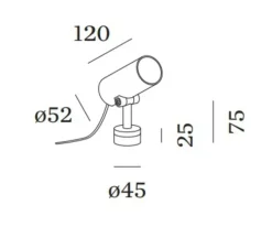 Spot, Stipo 2.0, bronze, IP65, LED, dim, 3000K, 500 lm, L5,2cm, H7,5cm - Wever&Ducré