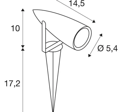 Spot sur piquet, d'extérieur, Syna, aluminium, noir, IP55, LED, 3000K, 470lm, L14,5cm, H10cm - Slv