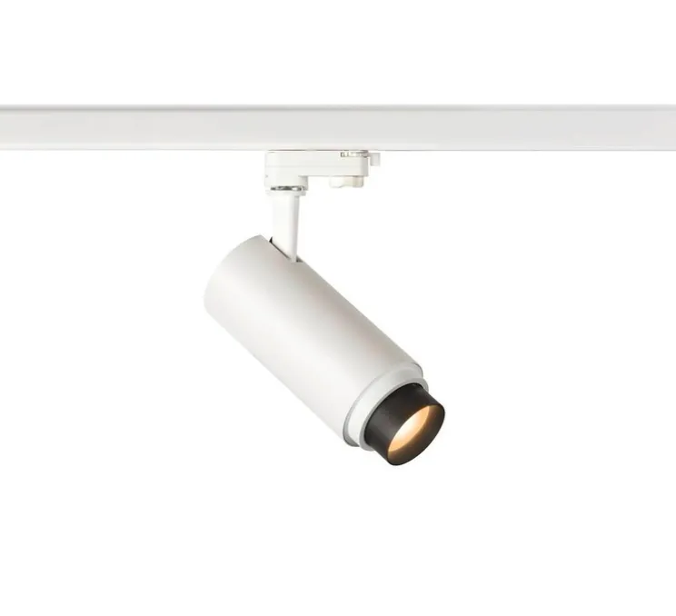 Spot sur rail, Numinos ZOOM M PHASE, blanc, LED, dim, 3000K, 750-1800 lm, Ø18,5cm, H16,5cm - SLV