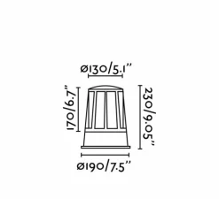 Spot, SURAT, gris foncé, IP54, Ø19cm, H23cm - Faro
