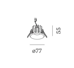 Spot, Taio Round IP65 1.0 LED, noir, IP65, LED, 3000K, 335/455lm, Ø7,7cm, H5,5cm - Wever&Ducré