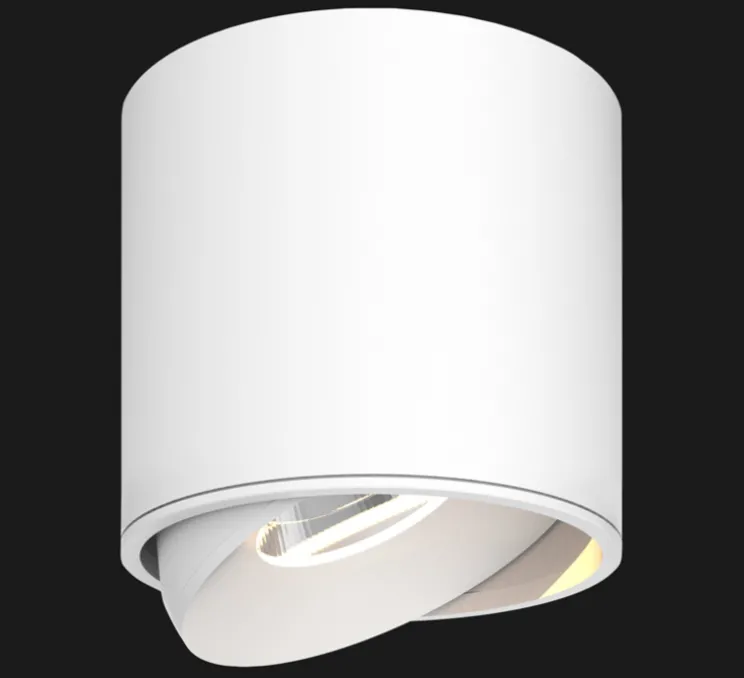 Spot, Titan Semi-recessed, anti-glare, LED, 40°, 836lm, 2700K, blanc, Ø8cm, H7.2cm - Doxis