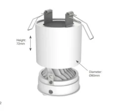 Spot, Titan Semi-Recessed Organic, 40°, blanc mat, dim, LED, 2700K, 1100lm, Ø8cm, H7,2cm - Doxis