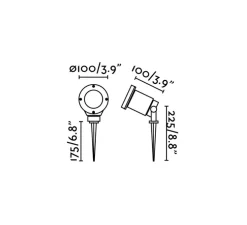 Spot, Tono, noir, IP44, Ø10cm, H22,5cm - Faro