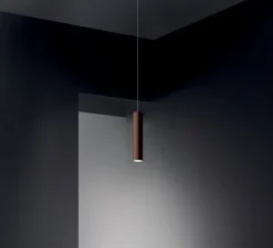 Suspension, A-Tube small, sans rosace, bronze cuivré, Ø6cm, H30cm - Lodes