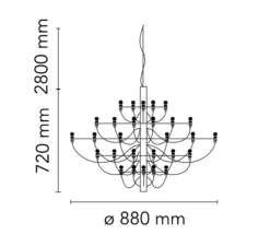 Suspension, 2097/30 Clear Bulbs , blanc, Ø88cm, H72cm - Flos