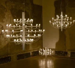 Suspension, 2097/18 Clear Bulbs , blanc, Ø69cm, H51cm - Flos