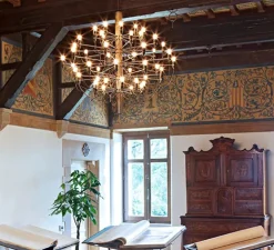 Suspension, 2097/50, laiton (ampoules transparentes), 2200K, Ø100cm, H88cm - Flos