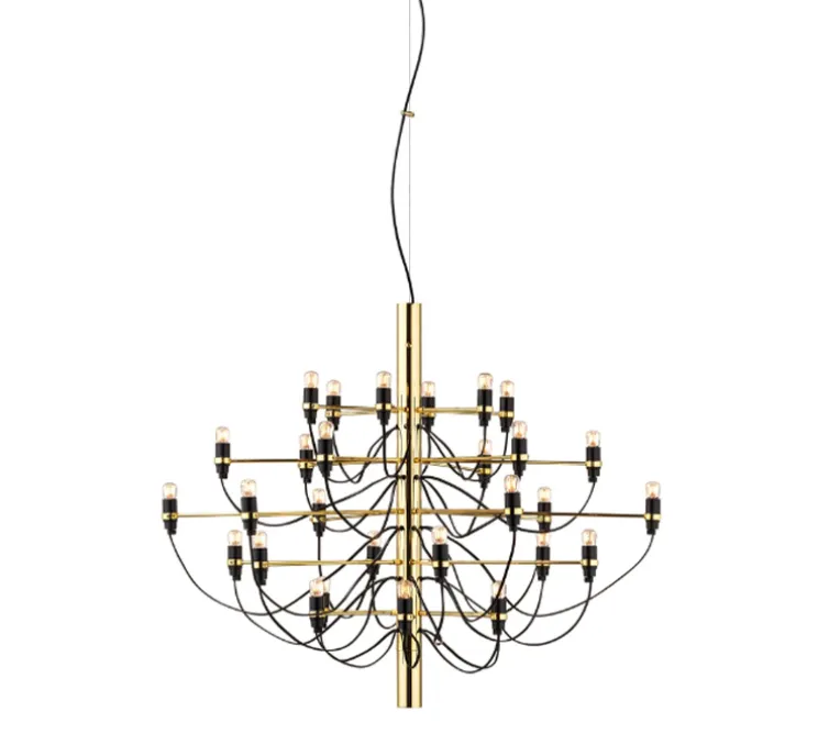 Suspension, 2097/30, laiton (ampoules transparentes), 2200K, Ø88cm, H72cm - Flos