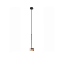 Suspension 8 lights, Tonic, transparent, chrome, bronze et cuivre, Ø47cm, H50cm - Mantra