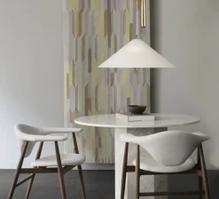 Suspension, 1967 monte et baisse, canvas et laiton, Ø56cm, H20cm - Gubi