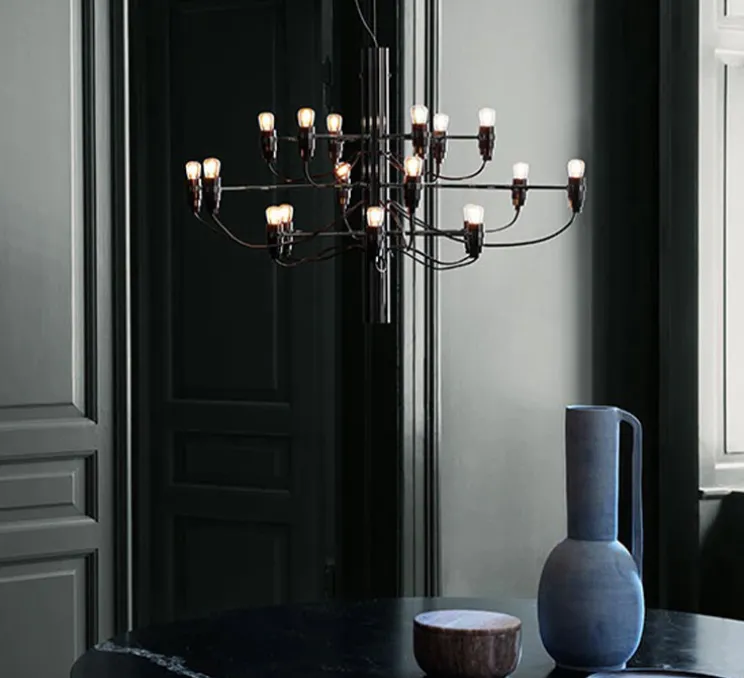 Suspension, 2097/18, noir (ampoules dépolies), 2700K, Ø69cm, H51cm - Flos