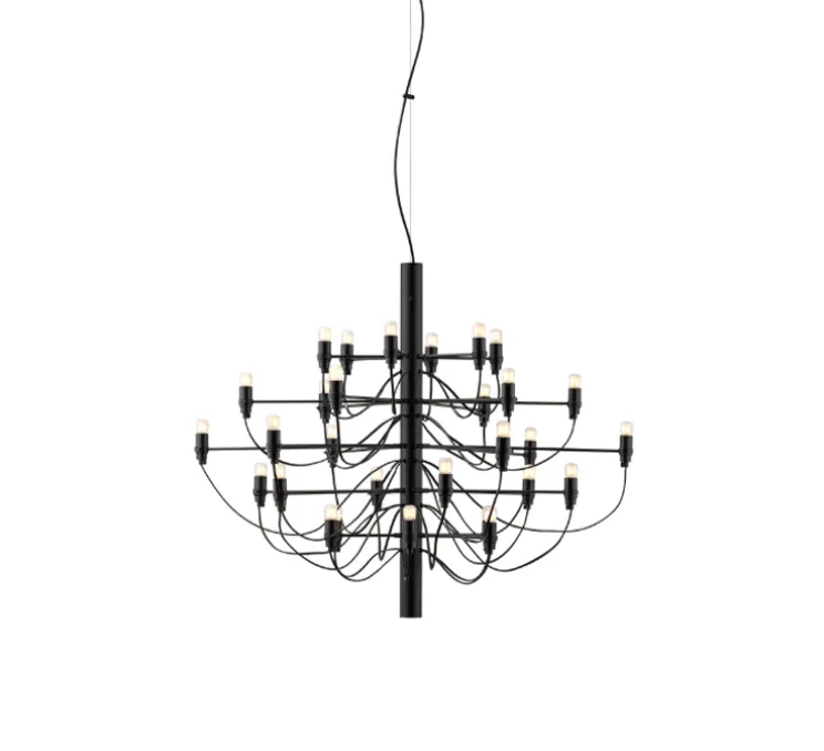 Suspension, 2097/30, noir (ampoules dépolies), 2700K, Ø88cm, H72cm - Flos