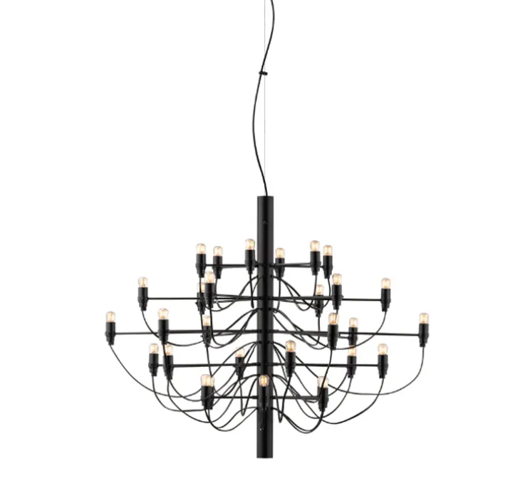 Suspension, 2097/30, noir (ampoules transparentes), 2200K, Ø88cm, H72cm - Flos