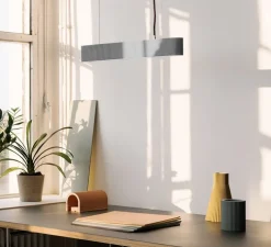 Suspension, [S4], Gris béton, LED, dim, 2700K, 1500 lm, L61cm, H8cm - GANTLights