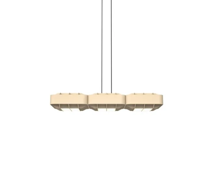 Suspension, 1979 Triple, ivoire mat, LED, dim, 3000K, 4800 lm, L91,5cm, H12,7cm - Darmes