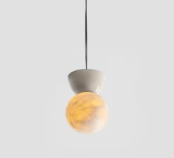 Suspension, Abisal C Mini, albâtre, beige, Ø12cm, H18cm - Luxcambra
