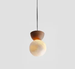 Suspension, Abisal C Mini, albâtre, terracotta, Ø12cm, H18cm - Luxcambra