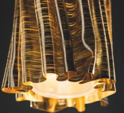 Suspension, Accordéon vertical, or, Ø11cm, H30cm - Slamp