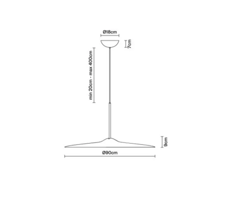 Suspension accoustique, Acustica F58, Béton, IP40, LED, dim, 2700K, 2054 lm, Ø90cm, H9cm - Fabbian