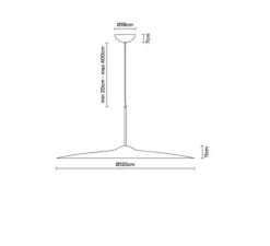 Suspension accoustique, Acustica F58, Corail, IP40, LED, dim, 2700K, 1604 lm, Ø120cm, H11cm - Fabbian