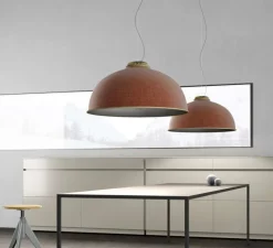 Suspension accoustique, D96 Farel, rouille, LED, dim, 2700K, Ø80cm, H40cm - Luceplan
