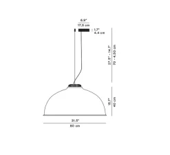 Suspension accoustique, D96 Farel, rouille, LED, dim, 2700K, Ø80cm, H40cm - Luceplan