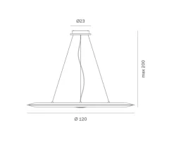 Suspension accoustique, Sol H2, blanc, LED, 2700K, 7880 lm, Ø120cm, H6cm - Rotaliana
