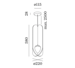 Suspension accoustique, Solli Cocoon 1.0, gris marbre, LED, dim, 3000K, 275 lm, Ø22cm, H58cm - Wever&Ducré