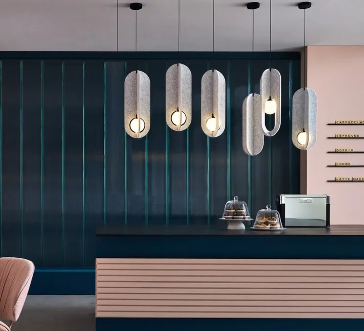 Suspension accoustique, Solli Cocoon 1.0, gris marbre, LED, dim, 2700K, 290 lm, Ø22cm, H58cm - Wever&Ducré