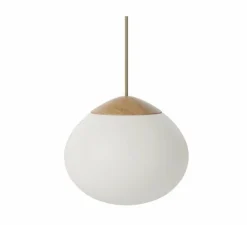 Suspension, Acorn, bois, blanc, Ø21cm, H18cm - Bolia