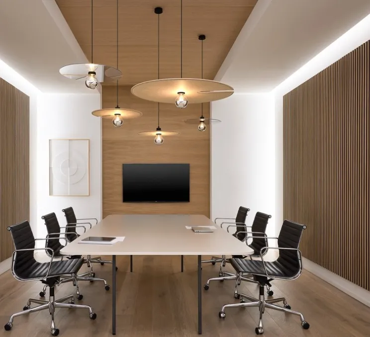 Suspension acoustique, Mirro Soft suspended 2.0, feutre calcaire, Ø45cm, H8,7cm - Wever&Ducré