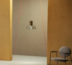 Suspension, Aella S 54 L , bronze, LED, dim, 2700K, 3808 lm, Ø54cm, H46,2cm - LEUCOS