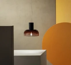 Suspension, Aella S 54 L , Noir et bordeaux nuancé, LED, dim, 2700K, 3808 lm, Ø54cm, H46,2cm - LEUCOS