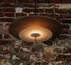 Suspension, Aeroplan Bois, LED, 3000K, 2400 lm, Ø47cm, H19cm - Loftlight