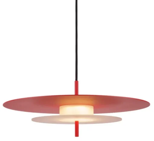 Suspension, Aeroplan, rouge, LED, 3000K, 2400 lm, Ø47cm, H19cm - Loftlight