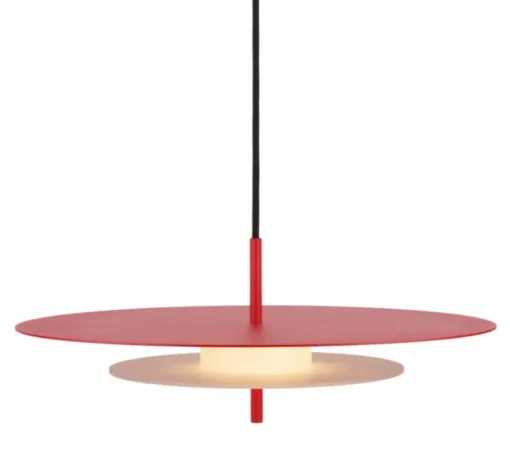 Suspension, Aeroplan, rouge, LED, 3000K, 2400 lm, Ø47cm, H19cm - Loftlight