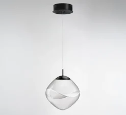 Suspension, Aether, Noir, pétale blanc, LED, dim, 2700K, 1066 lm, Ø33cm, H33cm - Lumina