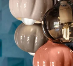 Suspension, Afoxé C2657, bronze, gris, marron, terracotta, Ø13cm, H14cm - Ferroluce