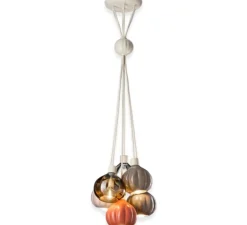 Suspension, Afoxé C2657, bronze, gris, marron, terracotta, Ø13cm, H14cm - Ferroluce