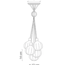 Suspension, Afoxé C2657, bronze, gris, marron, terracotta, Ø13cm, H14cm - Ferroluce