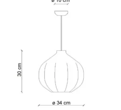 Suspension, Afoxé grande, vert kaki, Ø34cm, H30cm - Ferroluce