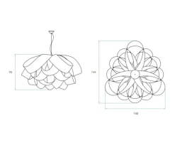 Suspension, Agatha, SG, bois de cerisier, Ø140cm, H82cm - LZF